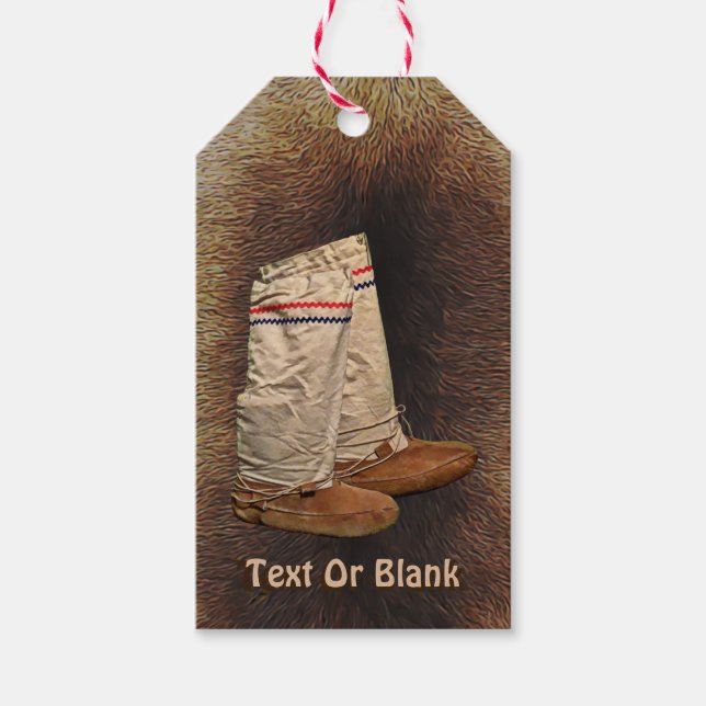 Étiquettes-cadeau Mukluks Sur La Fourrure De Caribou (Devant)