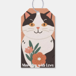 Étiquettes-cadeau Mur-Mur with Love Custom Cute Happy Cat