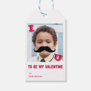 Étiquettes-cadeau Mustache Kids Classroom Valentine Photo Gig