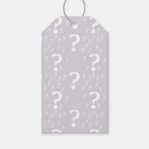 Étiquettes-cadeau Mystère point de question énigme puzzle gris clair