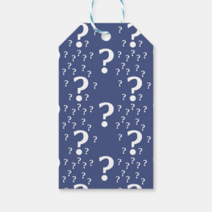 Étiquettes-cadeau Mystère question marque énigme puzzle bleu