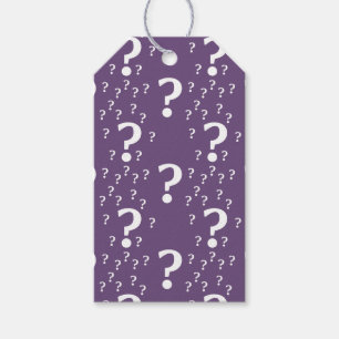 Étiquettes-cadeau Mystère question marque énigme puzzle violet