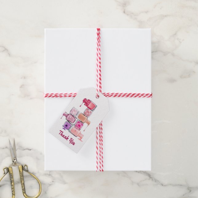 Étiquettes-cadeau Nail Polish Stack Custom   (Avec de la ficelle)