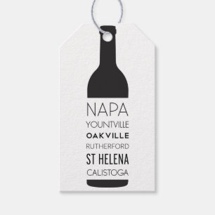Étiquettes-cadeau Napa Valley Cities Vin Bottle Mariage Faveurs
