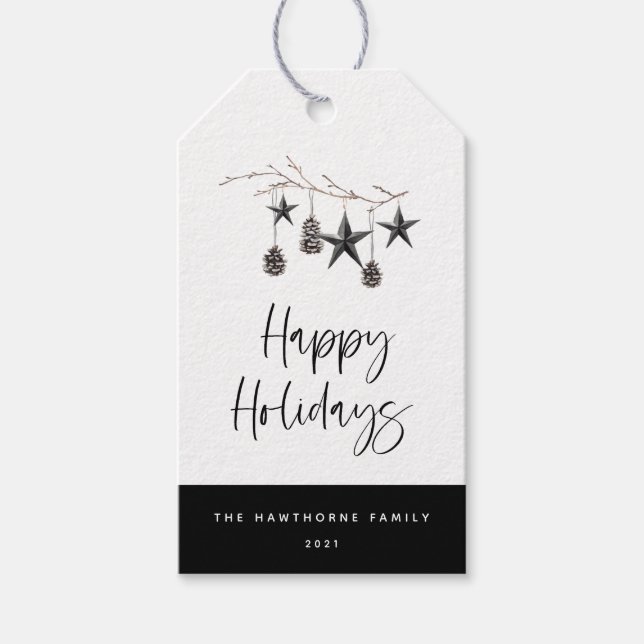 Étiquettes-cadeau Nature douillette Joyeuses Vacances (Devant)