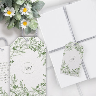 Étiquettes-cadeau Nature  Inspired  Minimalist Monogram