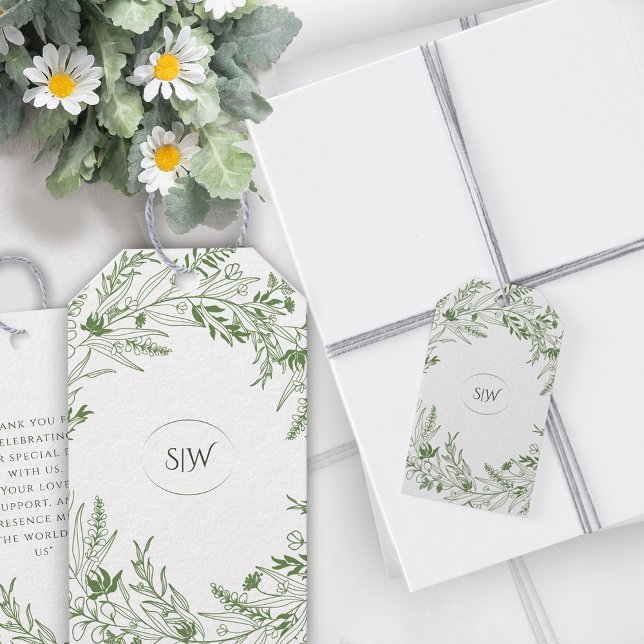 Étiquettes-cadeau Nature  Inspired  Minimalist Monogram (Créateur téléchargé)