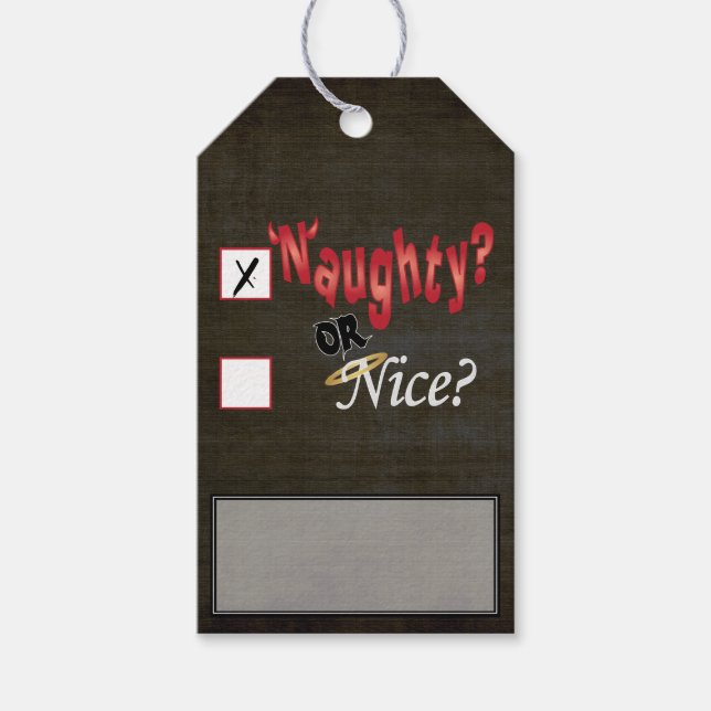 Étiquettes-cadeau Naughty ou Nice ? (Devant)
