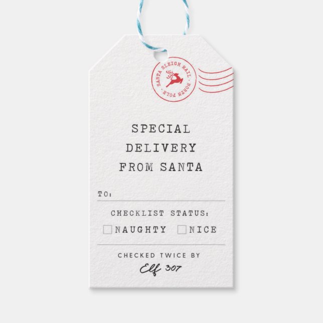 Étiquettes-cadeau Naughty ou Nice - Pole du Nord - (Devant)