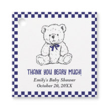 Navy Blue À damiers Teddy Bear-Our Little Cub