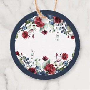 Étiquettes Cadeau Navy Blue Mimosa Bar Juice Tags pour écriture manu