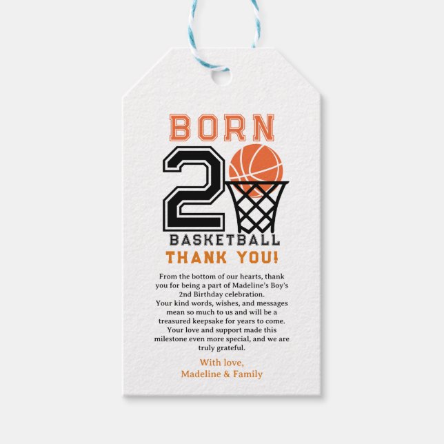 Étiquettes-cadeau Né 2 Baseball | Thème sportif 2e anniversaire du g (Devant)