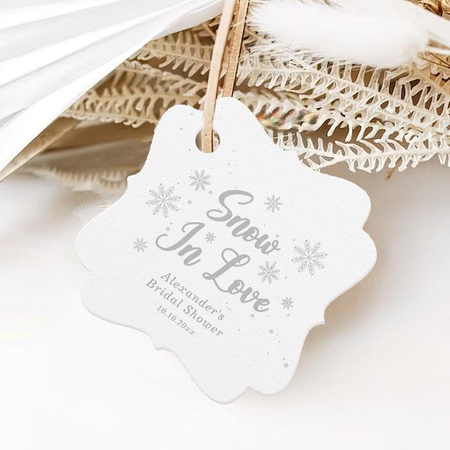 Étiquettes Cadeau Neige en amour Fête de mariage blanc d'hiver (Créateur téléchargé)