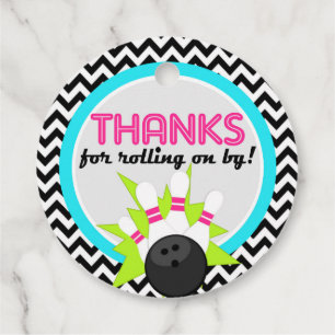 Étiquettes Cadeau Neon Merci de rouler sur By Bowling Favor Tags