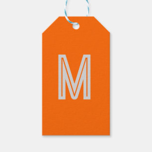 Étiquettes-cadeau néon orange - ajouter monogramme