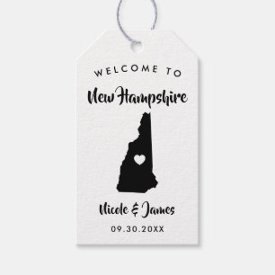 Étiquettes-cadeau New Hampshire Mariage Welcome Bag Tags, Carte