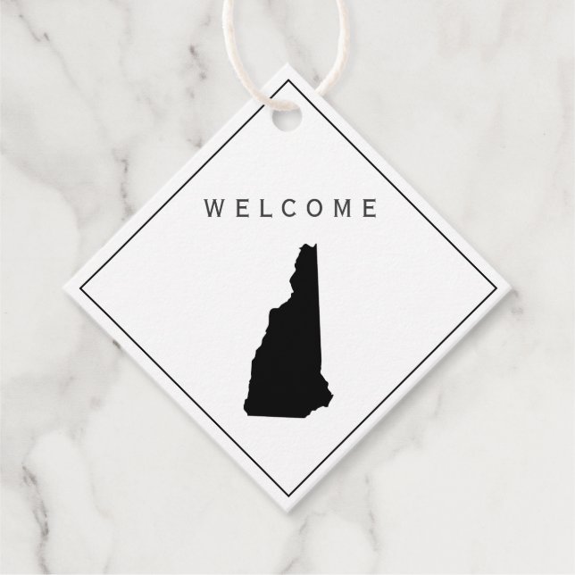 Étiquettes Cadeau New Hampshire Welcome Bag cadeau Tag Mariage Weend (Devant)
