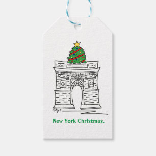 Étiquettes-cadeau New York Christmas NYC Landmark Washington Carré