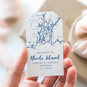 Étiquettes-cadeau Newport RI Élégant Mariage de la Marine moderne Fa