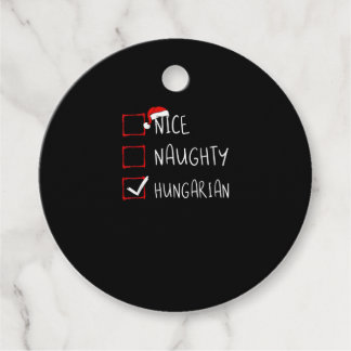 Étiquettes Cadeau Nice Naughty Hungarian Christmas Heritage