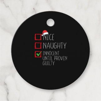 Étiquettes Cadeau Nice Naughty Innocent Until Proven