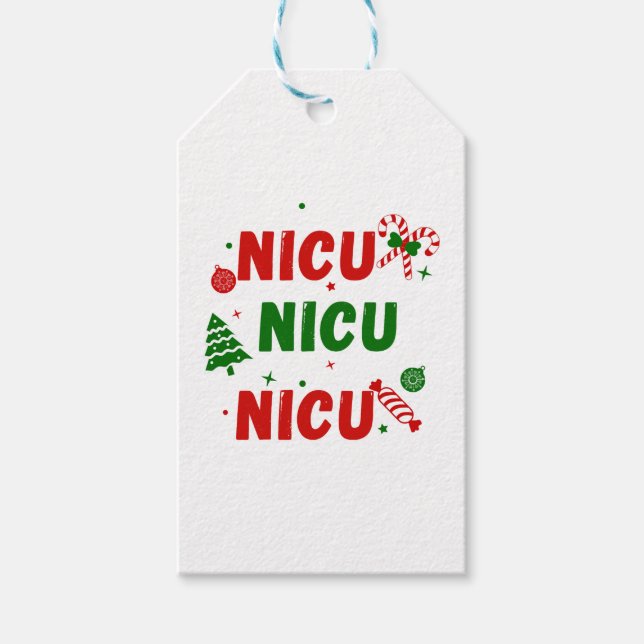 Étiquettes-cadeau NICU Festive Noël design (Devant)