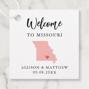 Étiquettes Cadeau N'importe quel sac d'accueil Mariage Missouri coul