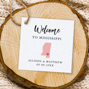 Étiquettes Cadeau N'importe quel sac de bienvenue Mariage Mississipp