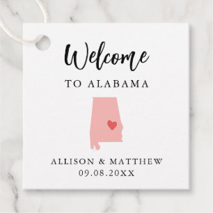 Étiquettes Cadeau N'importe quelle couleur Alabama Mariage Welcome B