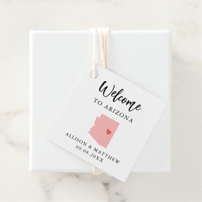 Étiquettes Cadeau N'importe quelle couleur Arizona Mariage Welcome B (En situation)