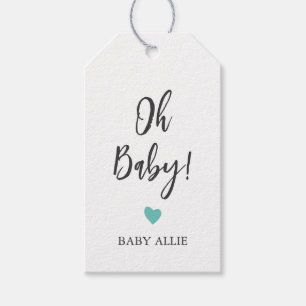 Étiquettes-cadeau N'Importe Quelle Couleur Oh Bébé Drapeau, Baby sho