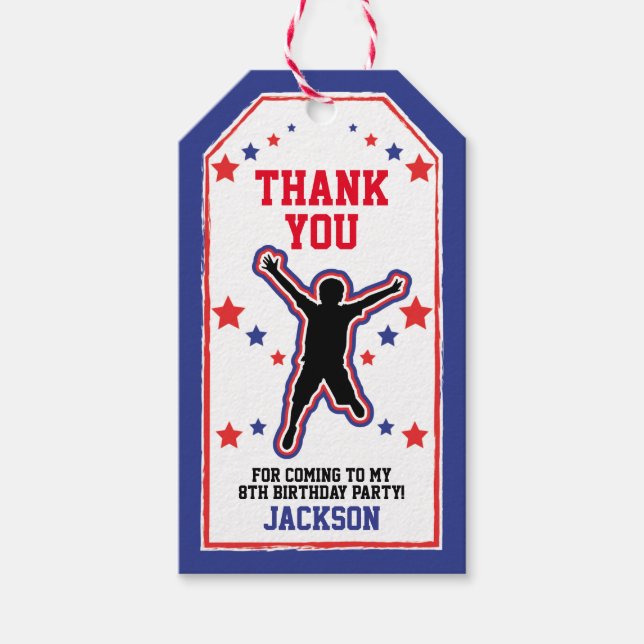 Étiquettes-cadeau Ninja Garçons guerriers Anniversaire (Devant)