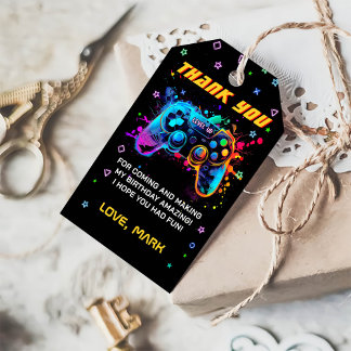 Étiquettes-cadeau Niveau du jeu vidéo Haut de l'arcade Anniversaire