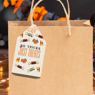Étiquettes-cadeau No Tricks Just Traite Halloween Sac cadeau Tag
