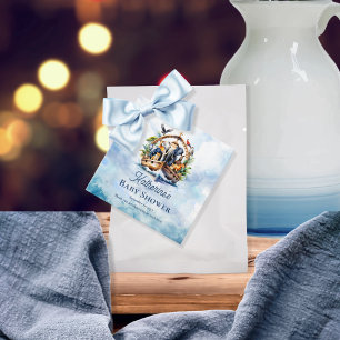 Étiquettes Cadeau Noah's Ark Cute Animals Blue Boy Baby shower