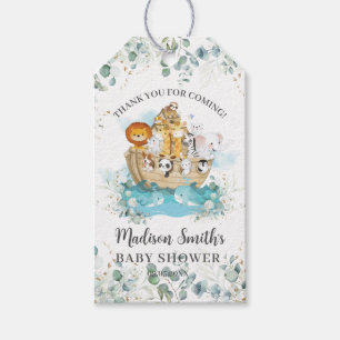 Étiquettes-cadeau Noah's Ark Greenery Baby shower neutre de genre