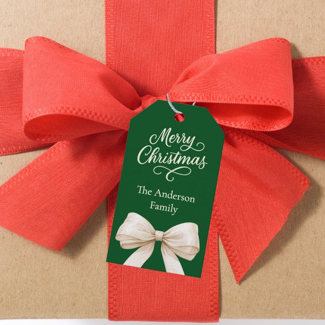 Étiquettes-cadeau Noël à la crème verte (Créateur téléchargé)