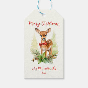 Étiquettes-cadeau Noël à la petite renne