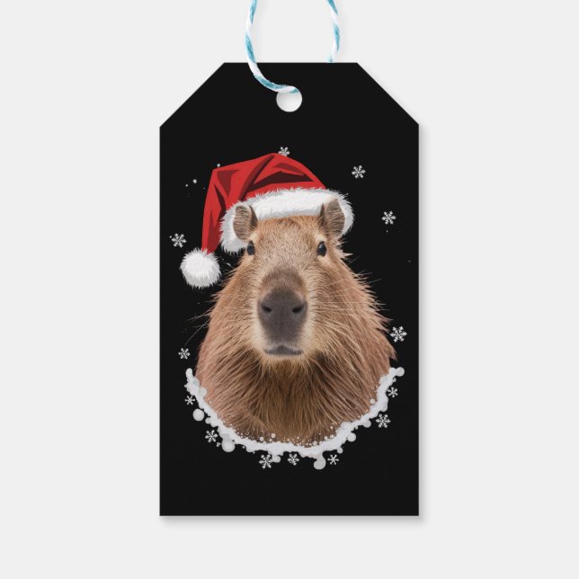 Étiquettes-cadeau Noël amusant de Capybara (Dos)