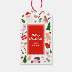 Étiquettes-cadeau Noël amusant et coloré
