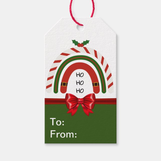 Étiquettes-cadeau Noël Arc-en-ciel laissez neiger (Devant)