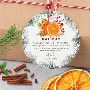 Étiquettes Cadeau Noël au feu vert Pot-pourri mijoté