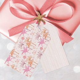 Étiquettes-cadeau Noël au palmier tropical