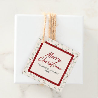 Étiquettes Cadeau Noël aux coquilles rouges