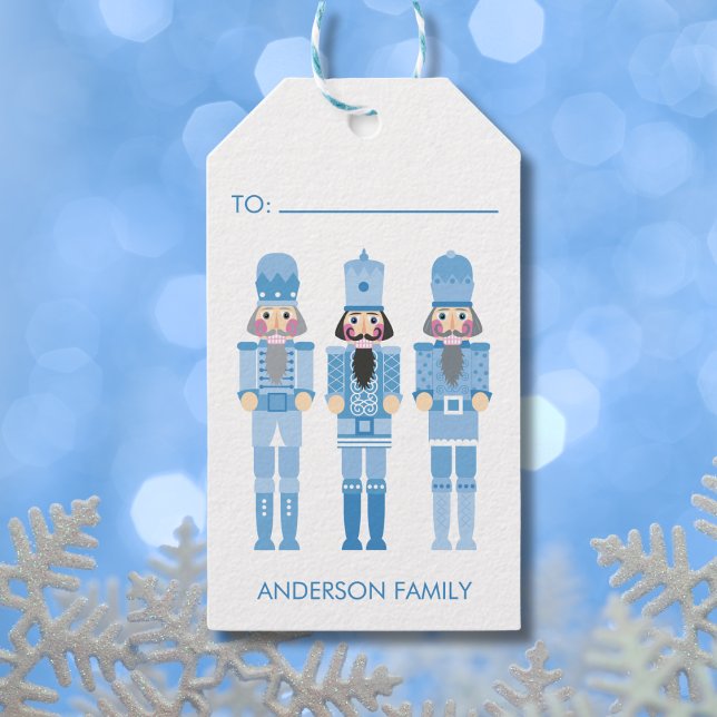 ÉTIQUETTES-CADEAU NOËL BLEU NUTCRACKER (Créateur téléchargé)