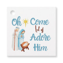 Noël cadeau tag nativité scène Thème chrétien