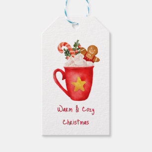 Étiquettes-cadeau Noël Chaud cacao Cookie Vacances Boisson