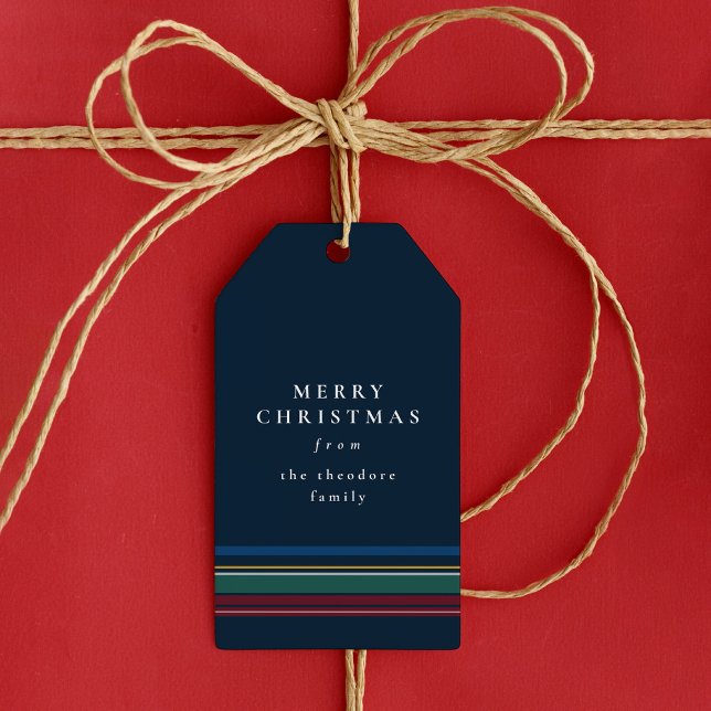 Étiquettes-cadeau Noël classique plaid simple et élégant vacances (Créateur téléchargé)