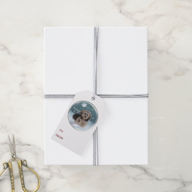 Étiquettes-cadeau Noël Cockapoo (Avec de la ficelle)