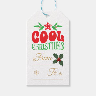 Étiquettes-cadeau Noël cool - Festive Retro Cadeau Design